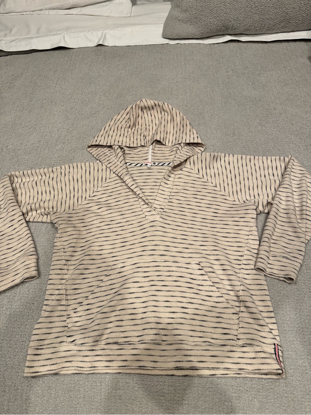 Sundry Hoodie with Stripes in Oyster Color